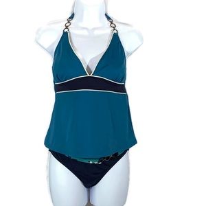 Merona 2 Pc Swimsuit Halter Top Size Medium